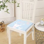 - Frm-4715-Gorsel-2 - Realhomes Mavi Zeminde Baby Shower Temalı Geyik Desenli Dijital Baskılı Çocuk Odası Fermuarlı Sandalye Minderi Realhomes