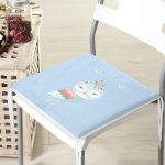 Mavi Zeminde Sevimli Baykuş Desenli Dijital Baskılı Çocuk Odası Fermuarlı Sandalye Minderi Realhomes