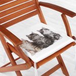 - Frm-5617-Gorsel-1 - Realhomes Sevimli Kediler Desenli Dijital Baskılı Modern Fermuarlı Sandalye Minderi Realhomes