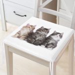 - Frm-5617-Gorsel - Realhomes Sevimli Kediler Desenli Dijital Baskılı Modern Fermuarlı Sandalye Minderi Realhomes
