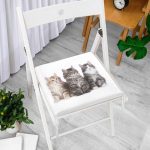 - Frm-5617-Gorsel-2 - Realhomes Sevimli Kediler Desenli Dijital Baskılı Modern Fermuarlı Sandalye Minderi Realhomes