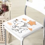 Sevimli Bebek Fil Çocuk Odası Dijital Baskılı Modern Fermuarlı Sandalye Minderi Realhomes