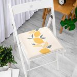 Portekiz Eskintisi Limon Baskılı Özel Tasarım Modern Fermuarlı Sandalye Minderi Realhomes