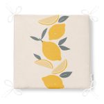 Portekiz Eskintisi Limon Baskılı Özel Tasarım Modern Fermuarlı Sandalye Minderi Realhomes