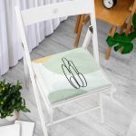 Soft Renkli Onedraw Çizimli Dijital Baskılı Modern Fermuarlı Sandalye Minderi Realhomes