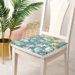 - Frm-7325-Gorsel-3 - Realhomes Renkli Zemin Üzerinde Onedraw Çizimli Yaprak Motifli Dijital Baskılı Modern Fermuarlı Sandalye Minderi Realhomes