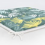 - Frm-7325-Gorsel-5 - Realhomes Renkli Zemin Üzerinde Onedraw Çizimli Yaprak Motifli Dijital Baskılı Modern Fermuarlı Sandalye Minderi Realhomes