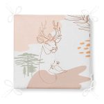 - Frm-7337-Gorsel-4 - Realhomes Beyaz Zeminde Geyik Desenli Bayan Silüeti Dijital Baskılı Modern Fermuarlı Sandalye Minderi Realhomes