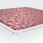 Renkli Zeminde Parlak Görünümlü Çizim Dijital Baskılı Modern Fermuarlı Sandalye Minderi Realhomes