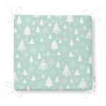 Renkli Zemin Üzerinde Çam Ağacı Desenli Dijital Baskılı Modern Fermuarlı Sandalye Minderi Realhomes