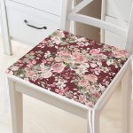 - Frm-8425-Gorsel - Realhomes Renkli Zemin Üzerinde Çiçek Desenli Dijital Baskılı Modern Fermuarlı Sandalye Minderi Realhomes