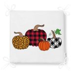 - Frm-8633-Gorsel-4 - Realhomes Beyaz Zemin Üzerinde Ekoseli Balkabakları Dijital Baskılı Modern Fermuarlı Sandalye Minderi Realhomes