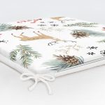 Beyaz Zemin Üzerinde Renkli Çam Yaprağı Desenli Dijital Baskılı Modern Fermuarlı Sandalye Minderi Realhomes