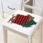 - Frm-8662-Gorsel - Realhomes Beyaz Zemin Üzerinde Ekoseli Kumaş Desenli Dijital Baskılı Modern Fermuarlı Sandalye Minderi Realhomes