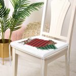 - Frm-8662-Gorsel-3 - Realhomes Beyaz Zemin Üzerinde Ekoseli Kumaş Desenli Dijital Baskılı Modern Fermuarlı Sandalye Minderi Realhomes