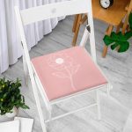 - Frm-8816-Gorsel-2 - Realhomes Pastel Zemin Üzerinde Beyaz Çiçek Desenli Dijital Baskılı Modern Fermuarlı Sandalye Minderi Realhomes