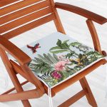 - Frm-Ryl144-Gorsel-1 - Realhomes Tropikal Orman Yaprakları & Hayvanları Dijital Baskılı Fermuarlı Sandalye Minderi Realhomes