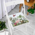 - Frm-Ryl144-Gorsel-2 - Realhomes Tropikal Orman Yaprakları & Hayvanları Dijital Baskılı Fermuarlı Sandalye Minderi Realhomes