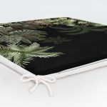 Siyah Zemin Tropik Orman Temalı Fermuarlı Sandalye Minderi Realhomes