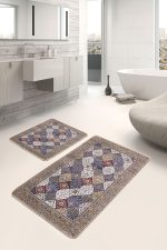 - PaspasTakimi-2li-Set1007-Gorsel - Realhomes 2'li Set Otantik Zeminde Pers Motifli Geleneksel Desenli Avangarde Vintage 2'li Banyo & Mutfak Paspas Takımı Realhomes