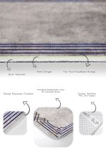 - PaspasTakimi-2li-Set1015-Gorsel-3 - Realhomes 2'li Set Füme - Gri Zeminde Çerçeveli Motifli Dokuma Halı Desenli Geometrik Klasik 2'li Banyo & Mutfak Paspas Takımı Realhomes