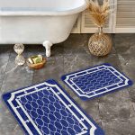 2'li Set Turuncu Zeminde Etnik Motifli El Dokuma Desenli Geometrik Sade & Şık  2'li Banyo & Mutfak Paspas Takımı Realhomes