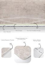 - PaspasTakimi-2li-Set1031-Gorsel-3 - Realhomes  2'li Set Krem - Beyaz Zeminde Çerçeveli Motifli Dokuma Desenli Geometrik Sade & Şık  2'li Banyo & Mutfak Paspas Takımı Realhomes