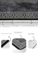 - PaspasTakimi-2li-Set1032-Gorsel-3 - Realhomes  2'li Set Siyah - Beyaz Zeminde Çerçeveli Motifli Eskitme Desenli Geometrik Avangarde  2'li Banyo & Mutfak Paspas Takımı Realhomes
