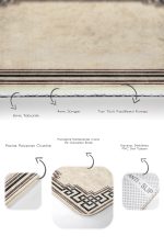 - PaspasTakimi-2li-Set1033-Gorsel-3 - Realhomes  2'li Set Krem - Kahverengi Zeminde Çerçeveli Motifli Klasik Desenli Geometrik Vintage  2'li Banyo & Mutfak Paspas Takımı Realhomes