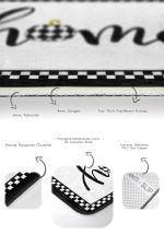 - PaspasTakimi-2li-Set1034-Gorsel-3 - Realhomes  2'li Set Siyah Beyaz Zeminde Çerçeveli Motifli Home Yazılı Desenli Klasik Sade & Şık  2'li Banyo & Mutfak Paspas Takımı Realhomes