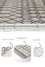 2'li Set Bej - Siyah Zeminde Boho Motifli Etnik Desenli Etnik Motifler Geometrik  2'li Banyo & Mutfak Paspas Takımı Realhomes