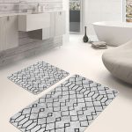 2'li Set Haki Zeminde Patchwork Motifli Etnik Desenli Vintage Klasik  2'li Banyo & Mutfak Paspas Takımı Realhomes