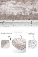 2'li Set Krem - Bej Zeminde Dokuma Halı Motifli Kilim Desenli Eskitme Motifli Sade & Şık  2'li Banyo & Mutfak Paspas Takımı Realhomes