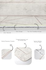 2'li Set Krem - Gold Zeminde Çerçeveli Motifli Klasik Desenli Geometrik Sade & Şık  2'li Banyo & Mutfak Paspas Takımı Realhomes