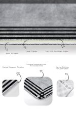 - PaspasTakimi-2li-Set1048-Gorsel-3 - Realhomes 2'li Set Siyah - Gri Zeminde Çerçeveli Motifli Dokuma Halı Desenli Geometrik Klasik 2'li Banyo & Mutfak Paspas Takımı Realhomes