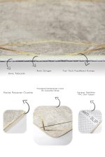 - PaspasTakimi-2li-Set1053-Gorsel-3 - Realhomes  2'li Set Krem - Gold Zeminde Çerçeveli Motifli Mermer Desenli Klasik Geometrik  2'li Banyo & Mutfak Paspas Takımı Realhomes