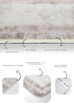 - PaspasTakimi-2li-Set1055-Gorsel-3 - Realhomes  2'li Set Krem - Bej Zeminde Çerçeveli Motifli Dokuma Desenli Sade & Şık Eskitme Motifli  2'li Banyo & Mutfak Paspas Takımı Realhomes