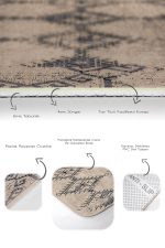 2'li Set Kahverengi Zeminde Kilim Motifli Dokuma Desenli Etnik Motifler Vintage  2'li Banyo & Mutfak Paspas Takımı Realhomes