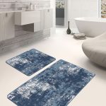 2'li Set Kremit - Gold Zeminde Mozaik Motifli Geometrik Desenli Geometrik Sade & Şık  2'li Banyo & Mutfak Paspas Takımı Realhomes