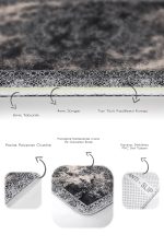 - PaspasTakimi-2li-Set1069-Gorsel-3 - Realhomes 2'li Set Siyah - Krem Zeminde Pers Motifli Antik Desenli Avangarde Vintage 2'li Banyo & Mutfak Paspas Takımı Realhomes