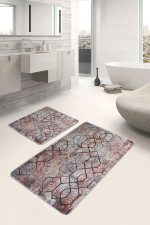 - PaspasTakimi-2li-Set1070-Gorsel-5 - Realhomes  2'li Set Eskitme Zeminde Geometrik Motifli Kanvas Desenli Eskitme Motifli Geometrik  2'li Banyo & Mutfak Paspas Takımı Realhomes