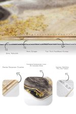 - PaspasTakimi-2li-Set1076-Gorsel-3 - Realhomes 2'li Set Gold Zeminde Çerçeveli Motifli Mermer Desenli Klasik Avangarde 2'li Banyo & Mutfak Paspas Takımı Realhomes