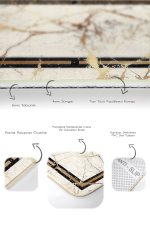 - PaspasTakimi-2li-Set1077-Gorsel-3 - Realhomes  2'li Set Gold - Krem Zeminde Çerçeveli Motifli Mermer Desenli Avangarde Klasik  2'li Banyo & Mutfak Paspas Takımı Realhomes