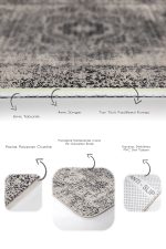 - PaspasTakimi-2li-Set1082-Gorsel-3 - Realhomes  2'li Set Krem - Siyah Zeminde Antik Motifli Dokuma Halı Desenli Avangarde Eskitme Motifli  2'li Banyo & Mutfak Paspas Takımı Realhomes