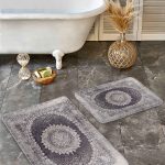 2'li Set Etnik Zeminde Retro Motifli Kilim Desenli Vintage Etnik Motifler  2'li Banyo & Mutfak Paspas Takımı Realhomes