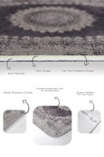 2'li Set Krem Zeminde Hereke Motifli Dokuma Halı Desenli Etnik Motifler Eskitme Motifli  2'li Banyo & Mutfak Paspas Takımı Realhomes