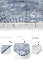 - PaspasTakimi-2li-Set1100-Gorsel-3 - Realhomes 2'li Set Mavi - Beyaz Zeminde Eskitme Motifli Çiçek Desenli Eskitme Motifli Vintage 2'li Banyo & Mutfak Paspas Takımı Realhomes