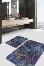 - PaspasTakimi-2li-Set1101-Gorsel-1 - Realhomes  2'li Set Tablo Zeminde Kanvas Motifli Fırça Darbeleri Desenli Modern Klasik  2'li Banyo & Mutfak Paspas Takımı Realhomes