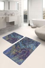 - PaspasTakimi-2li-Set1101-Gorsel-4 - Realhomes  2'li Set Tablo Zeminde Kanvas Motifli Fırça Darbeleri Desenli Modern Klasik  2'li Banyo & Mutfak Paspas Takımı Realhomes