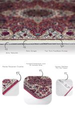 2'li Set Kırmızı Zeminde Dokuma Halı Motifli Osmanlı Desenli Avangarde Etnik Motifler  2'li Banyo & Mutfak Paspas Takımı Realhomes